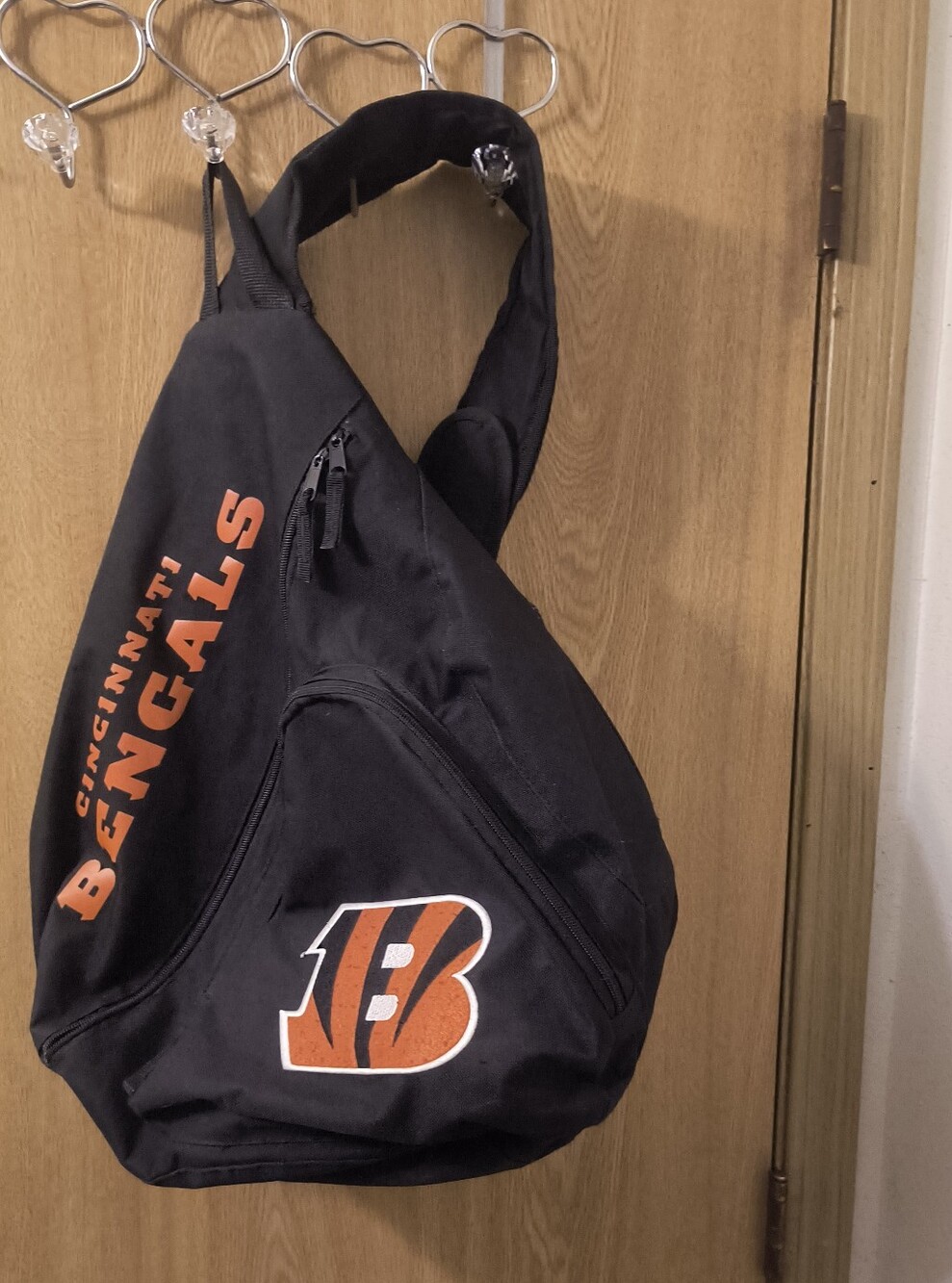 Cincinnati Bengals Sling Bag Crossbody Backpack Single Strap NFL Fan Gear Black